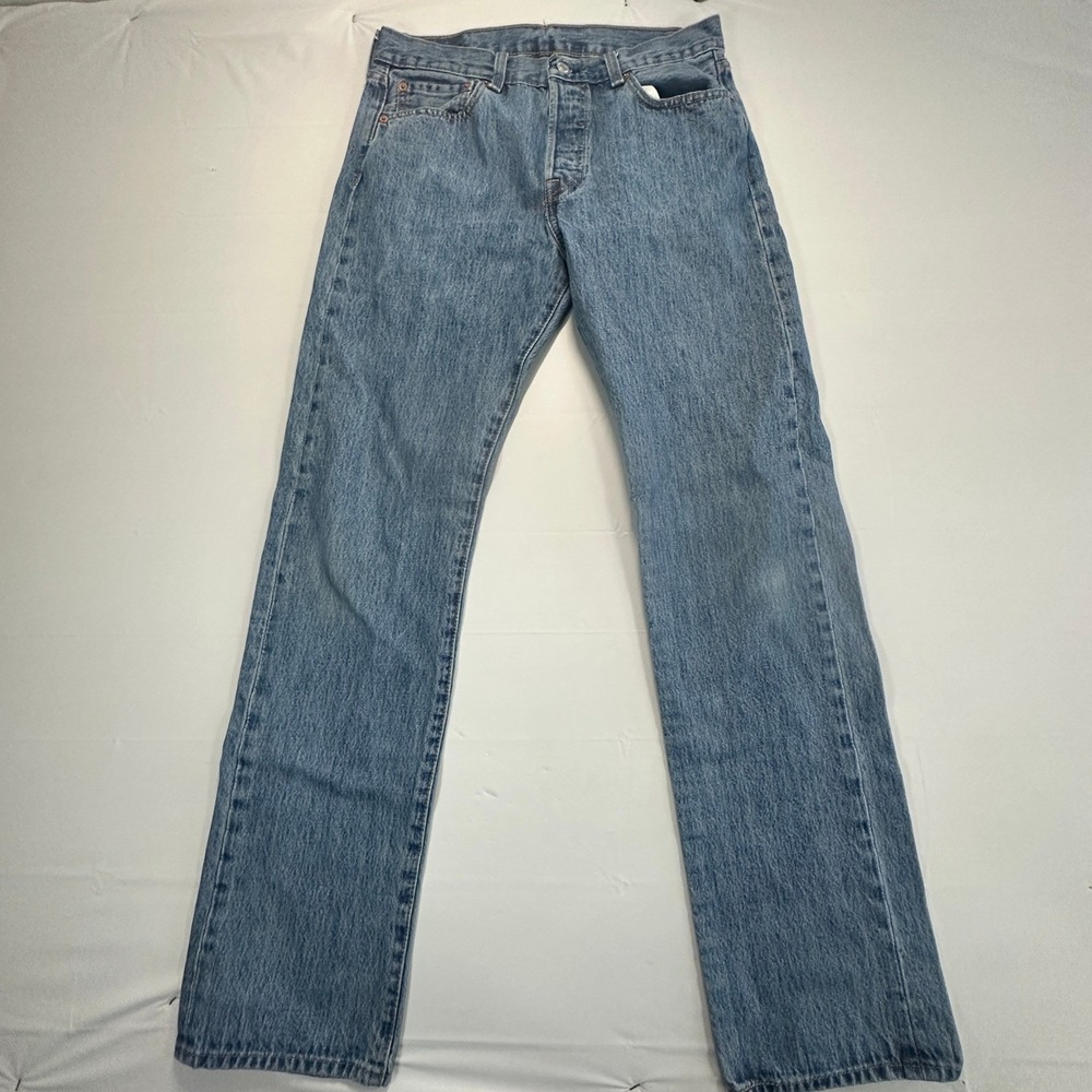 Levis 501 Original‎ Fit Straight Leg Blue Denim Button Fly Jeans Mens 32x34 0477